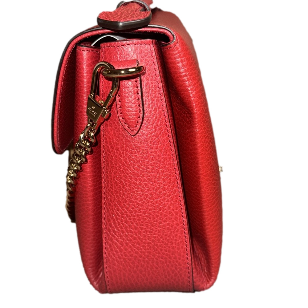 Gucci  Interlocking Red Leather Shoulder Bag NWOT - Picture 4 of 8